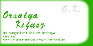 orsolya kifusz business card